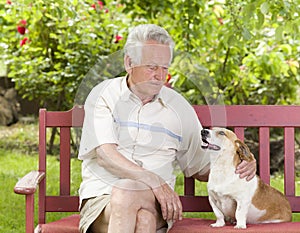 Senior man with his dog