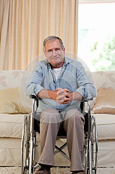 Senior man in his wheelchair