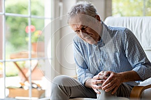 Senior man with knee pain