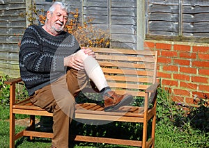 Senior man knee pain. Arthritis or injury.