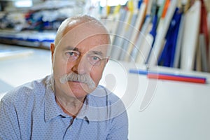senior man in library