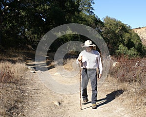 Senior Man Outdoors Walking/Hiking