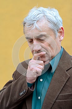 Senior man pondering