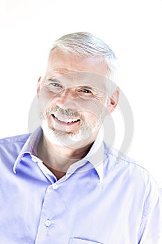 Senior man portrait toothy smile photo