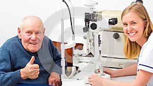 Senior Man With Presbyopia
