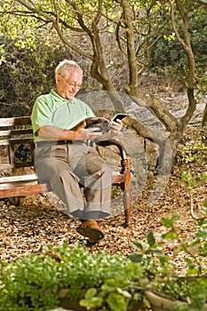 Senior man reading