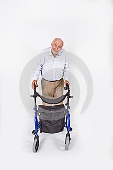 Senior man with rollator