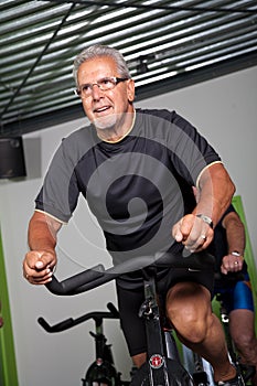 Senior man spinning