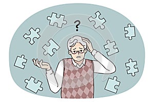 Senior man suffer from dementia disease