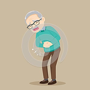 Senior man suffering Stomachache