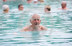 Senior man in swimming pool