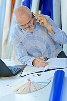 Senior man talking on phone