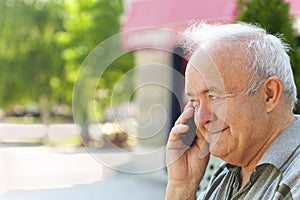 Senior man talking on the phone