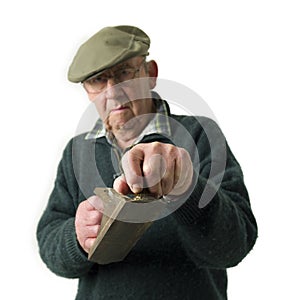 Senior man with tool