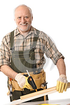 Senior man with tools