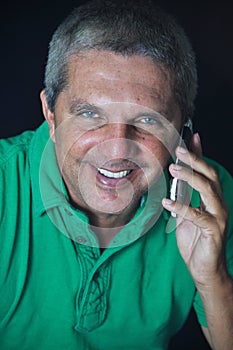 Senior man using cell phone