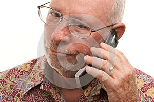 Senior Man Using Cell Phone