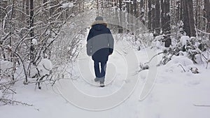 senior man walking in the winter Park, nature walks for health
