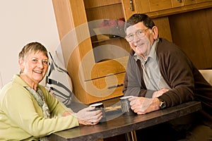 Senior man and woman couple portrait