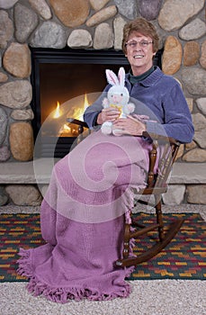 Senior Mature Woman Easter Bunny Stuffed Toys