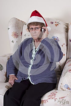 Senior Mature Woman Mad Angry Unhappy Cell Phone