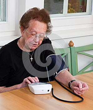 Senior measure blood pressure