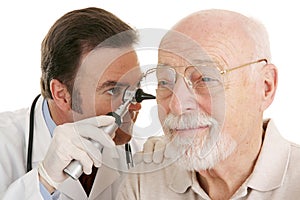 Senior Medical - Otoscope Closeup photo