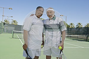 Senior Men At Tennis Court
