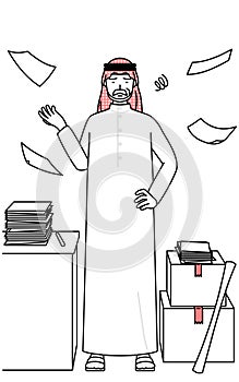 Senior Muslim Man who is fed up with his unorganized business