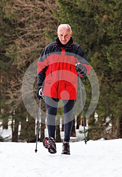 Senior Nordic Walking in winter