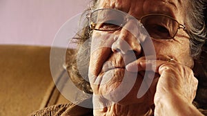 Senior old woman face wrinkle skin close up 2