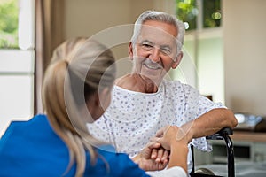 Senior patient with doctor