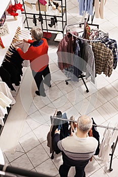 Senior people browsing for clothes