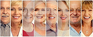 Senior people faces collection