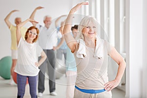 Senior people on fitness