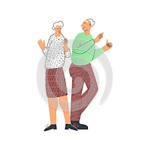 Senior people lifestyle, elderly couple dancing and having fun, modern pensioner leisure. Old lady and gentlemen. Senior