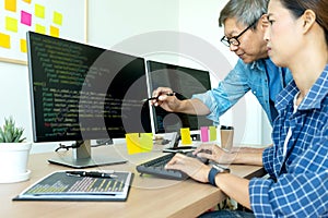 senior programmer work with Developing programming