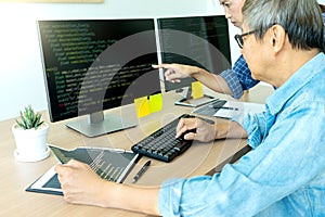 Senior programmer work with Developing programming