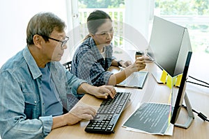 Senior programmer work with Developing programming