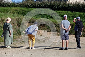 Senior petanque players