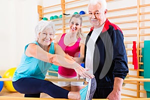 Senior at rehab in physical therapy