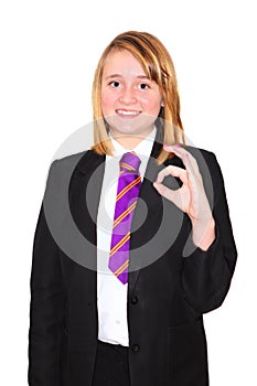 Senior schoolgirl in uniform