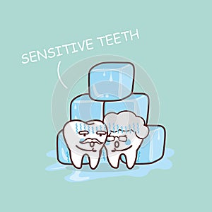 Senior sensitive teeth with ice