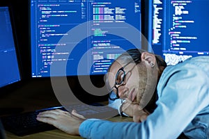 Software developer, freelancer working with program code