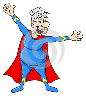 Senior super heroine with cape