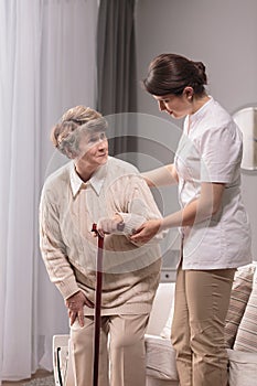 Senior with walking problem