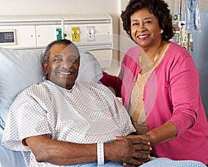 Senior Wife Visiting Husband On Ward photo