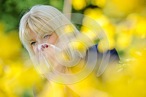 Senior Woman Allergy Pollen