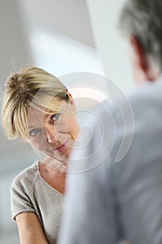 Senior woman attending therapy