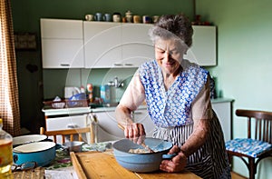 Senior woman baking